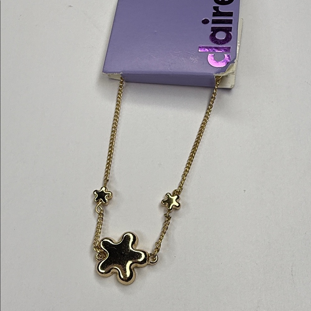 Claire's Gold Flower Charm Necklace